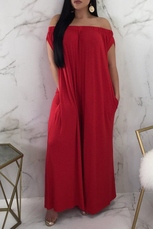 Lovely Euramerican Dew Shoulder Red One-piece Jumpsuit
Lovely Euramerican Dew Shoulder Red One-piece Jumpsuit