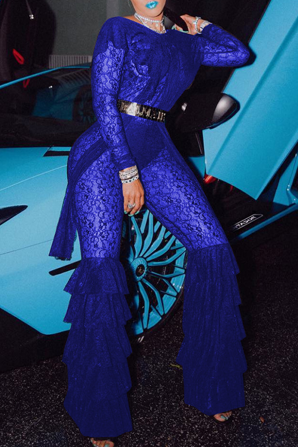 Lovely Trendy Flounce Design Blue Lace One-piece Jumpsuit(Without Belt ,Not Including Underwear)
Lovely Trendy Flounce Design Blue Lace One-piece Jumpsuit(Without Belt ,Not Including Underwear)