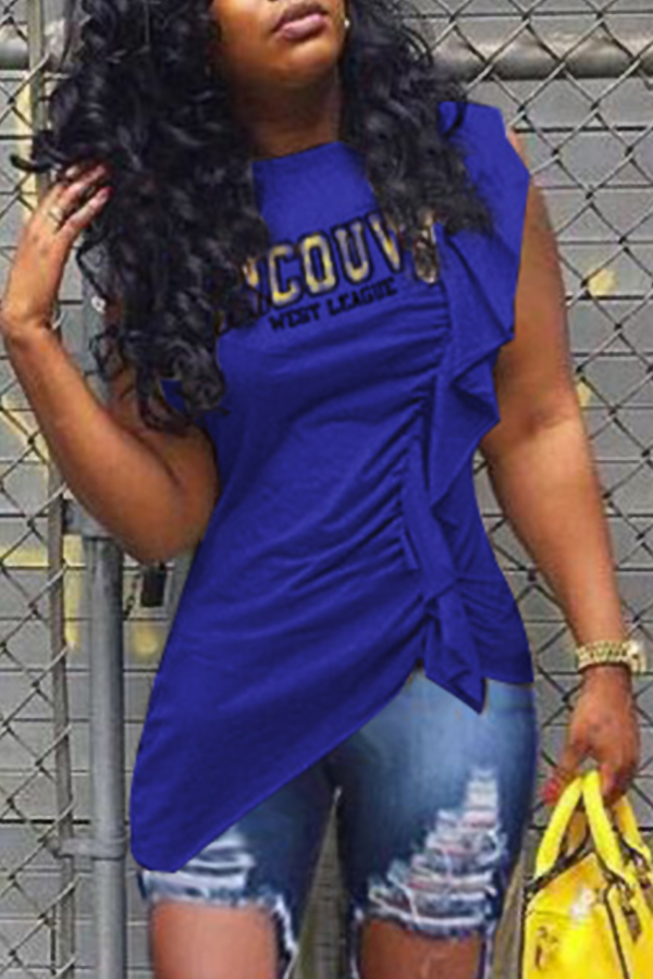 Lovely Casual Flounce Design Blue T-shirt
Lovely Casual Flounce Design Blue T-shirt