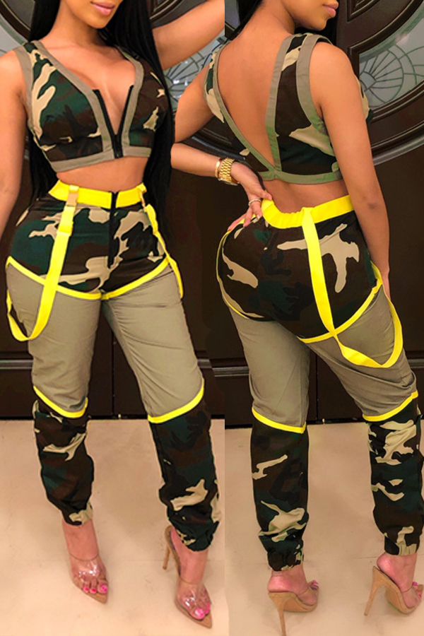 Lovely Casual Camouflage Printed Patchwork Two-piece Pants Set, Camo
Lovely Casual Camouflage Printed Patchwork Two-piece Pants Set, Camo