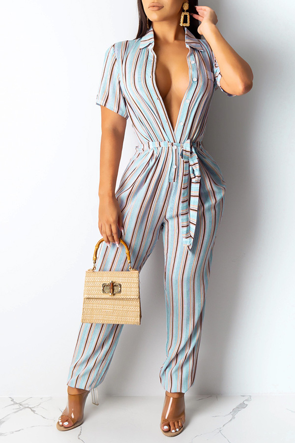 Lovely Casual Deep V Neck Striped Multicolor One-piece Jumpsuit, Multicolor mstn
Lovely Casual Deep V Neck Striped Multicolor One-piece Jumpsuit, Multicolor mstn