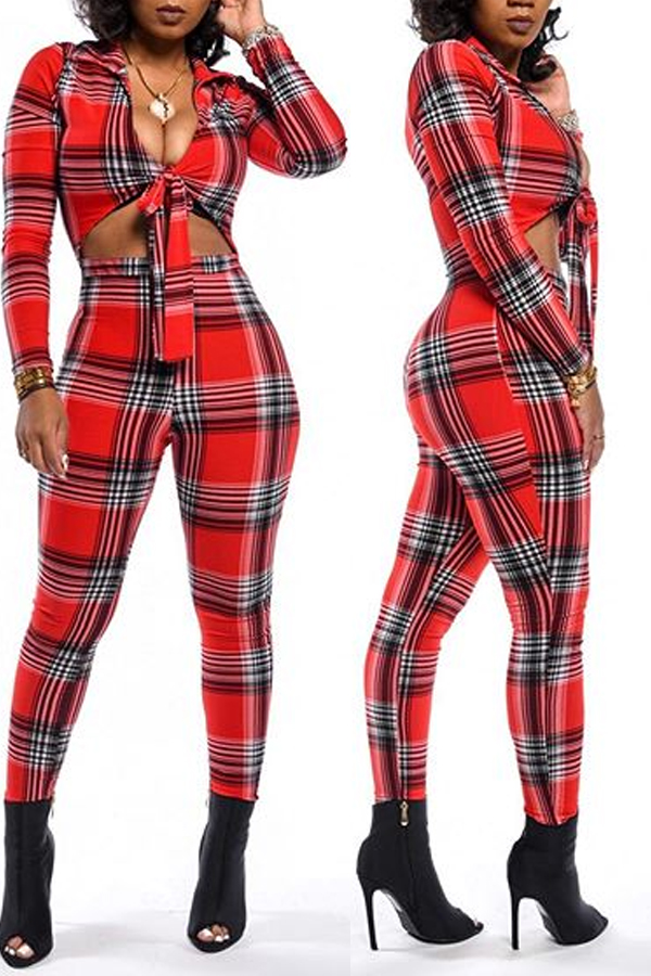 Lovely Casual Plaid Printed Black And Red One-piece Jumpsuit, Red and black check
Lovely Casual Plaid Printed Black And Red One-piece Jumpsuit, Red and black check