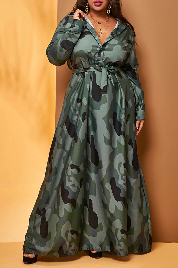 Lovely Casual Turndown Collar Camouflage Printed Green Plus Size Maxi Dress
Lovely Casual Turndown Collar Camouflage Printed Green Plus Size Maxi Dress