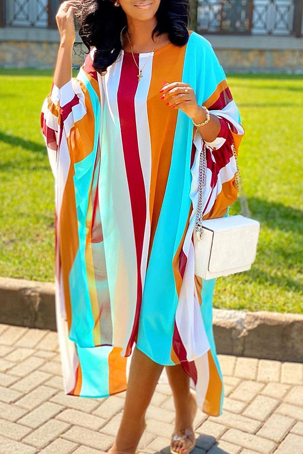 Lovely Casual Striped Asymmetrical Multicolor Ankle Length Dress, Multicolor mstn
Lovely Casual Striped Asymmetrical Multicolor Ankle Length Dress, Multicolor mstn