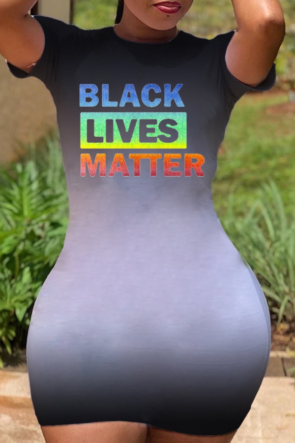 lovely Casual Letter Print Black Mini Dress
lovely Casual Letter Print Black Mini Dress