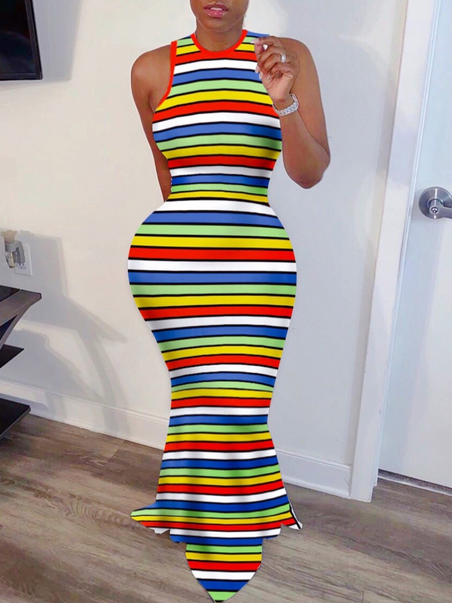 lovely Trendy Rainbow Striped Asymmetrical Multicolor Maxi Dress, Multicolor stripe
lovely Trendy Rainbow Striped Asymmetrical Multicolor Maxi Dress, Multicolor stripe
