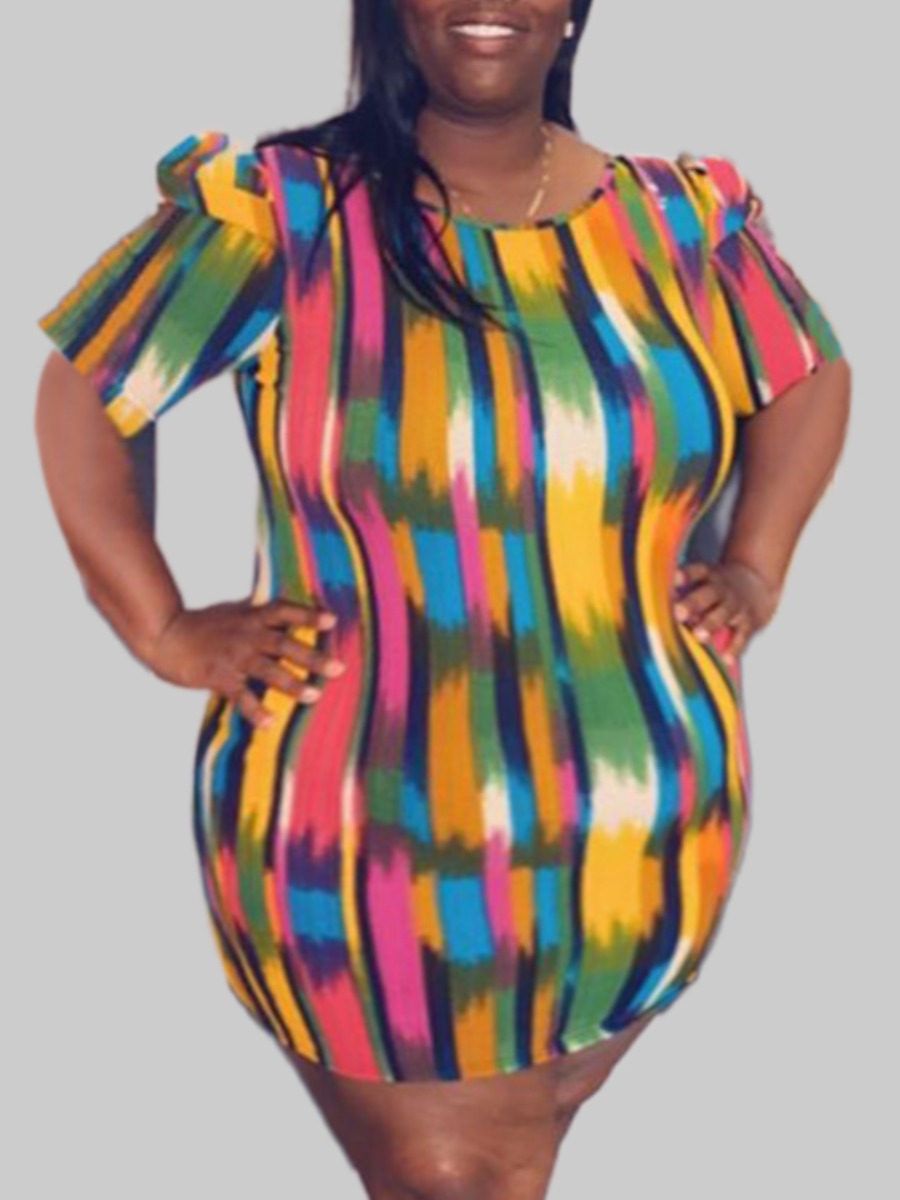 lovely Trendy O Neck Tie-dye Multicolor Knee Length Plus Size Dress, Multi
lovely Trendy O Neck Tie-dye Multicolor Knee Length Plus Size Dress, Multi