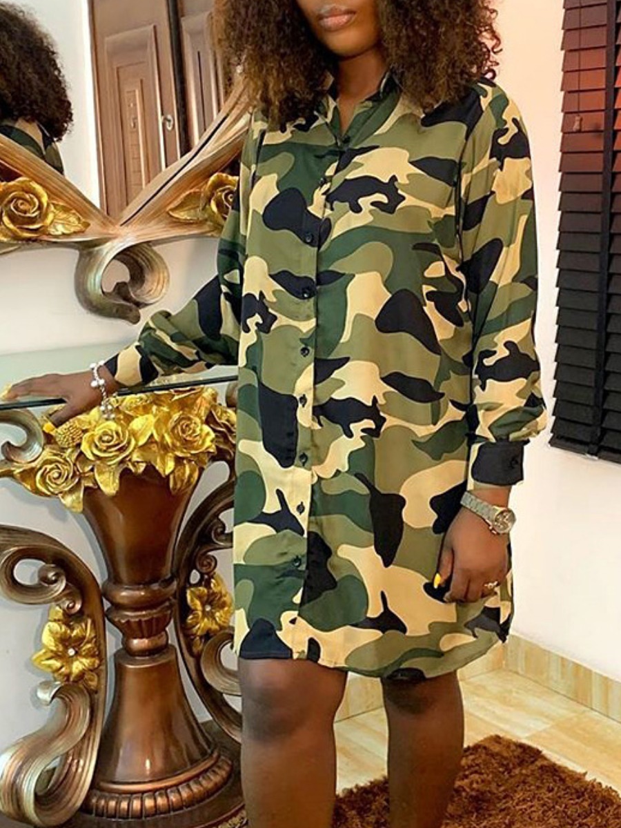 lovely Casual Turndown Collar Camo Print Army Green Knee Length Shirt Dress
lovely Casual Turndown Collar Camo Print Army Green Knee Length Shirt Dress