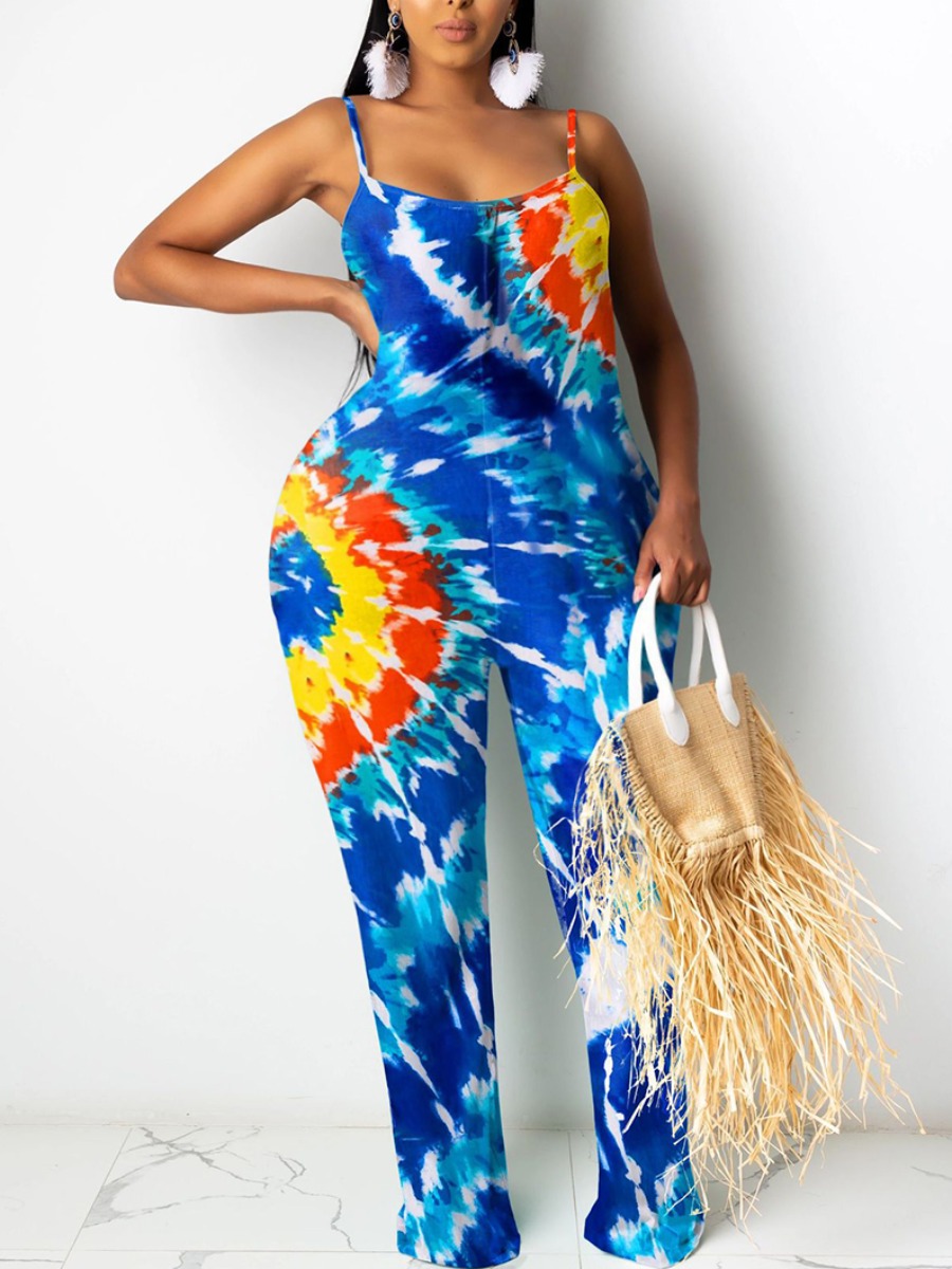 lovely Sportswear Spaghetti Strap Tie-dye Multicolor Plus Size One-piece Jumpsuit, Multi
lovely Sportswear Spaghetti Strap Tie-dye Multicolor Plus Size One-piece Jumpsuit, Multi