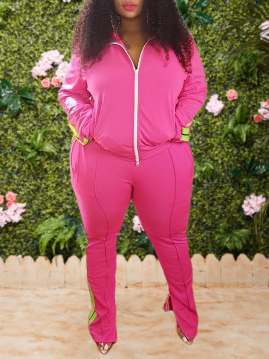 lovely Casual Turndown Collar Patchwork Rose Red Plus Size Two-piece Pants Set
lovely Casual Turndown Collar Patchwork Rose Red Plus Size Two-piece Pants Set