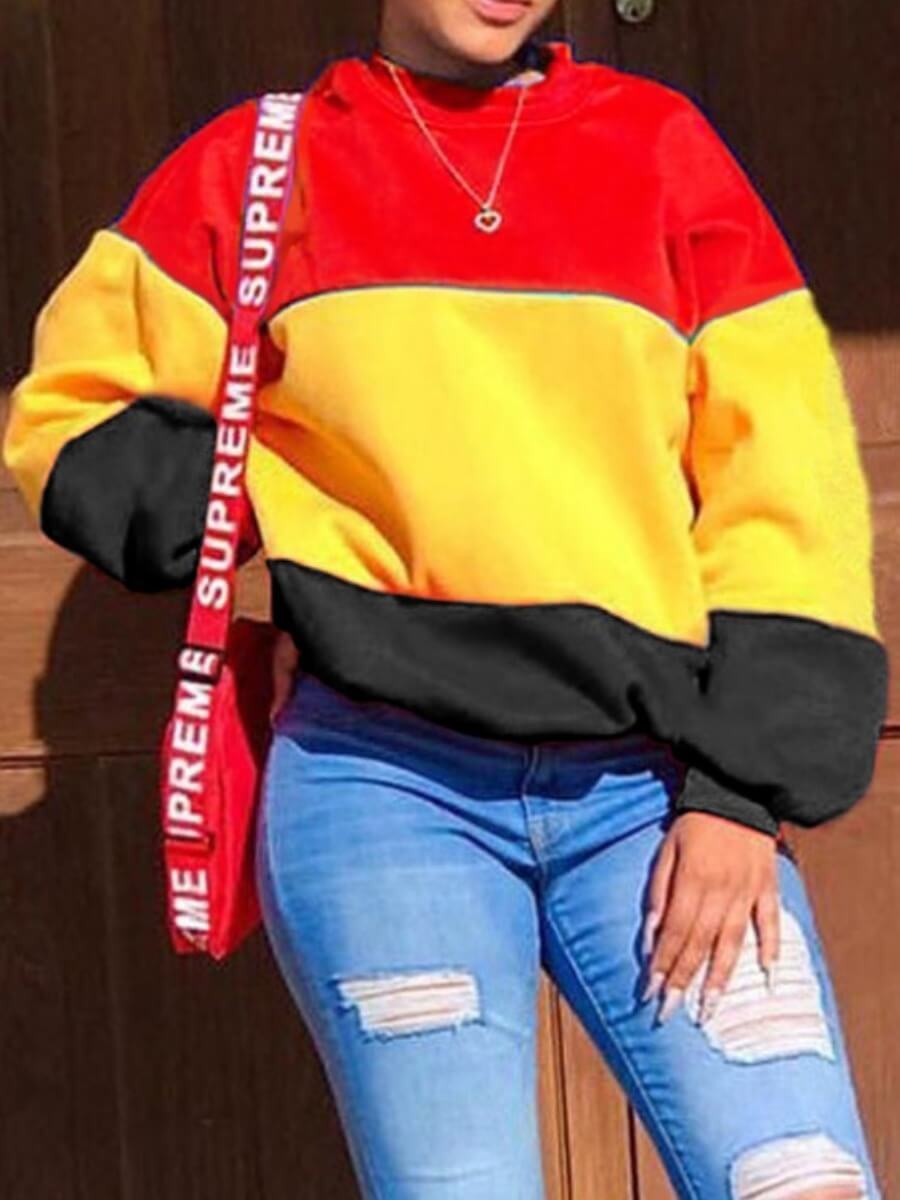 LW Color-lump Patchwork Sweatshirt, Black 
LW Color-lump Patchwork Sweatshirt, Black