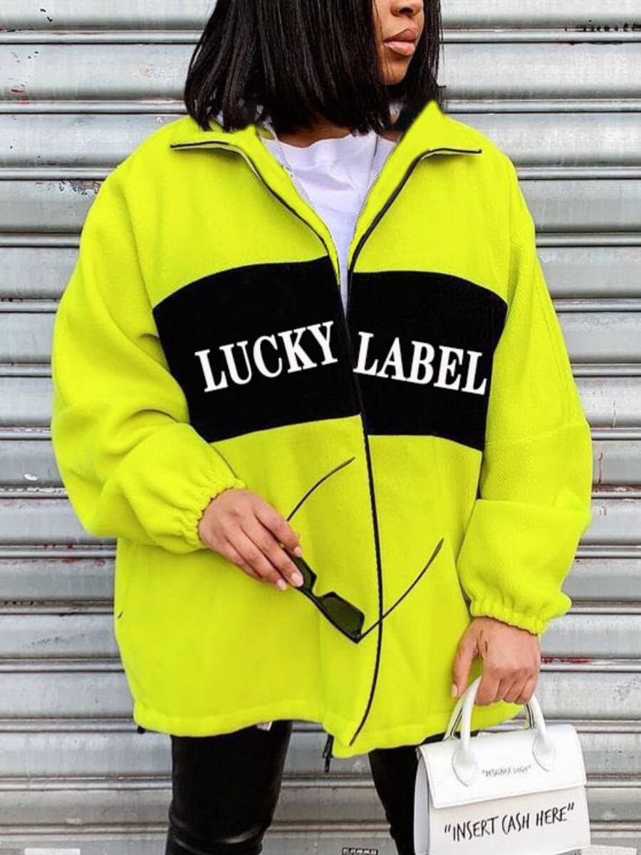 Lovely Street Turndown Collar Letter Print Patchwork Light Green Coat
Lovely Street Turndown Collar Letter Print Patchwork Light Green Coat