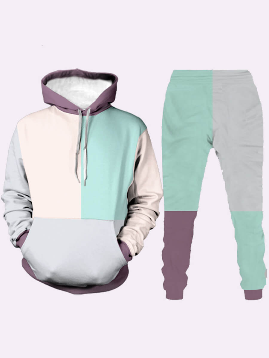 Lovely Casual Hooded Collar Color-lump Patchwork Multicolor Men Two-piece Pants Set, Multi
Lovely Casual Hooded Collar Color-lump Patchwork Multicolor Men Two-piece Pants Set, Multi