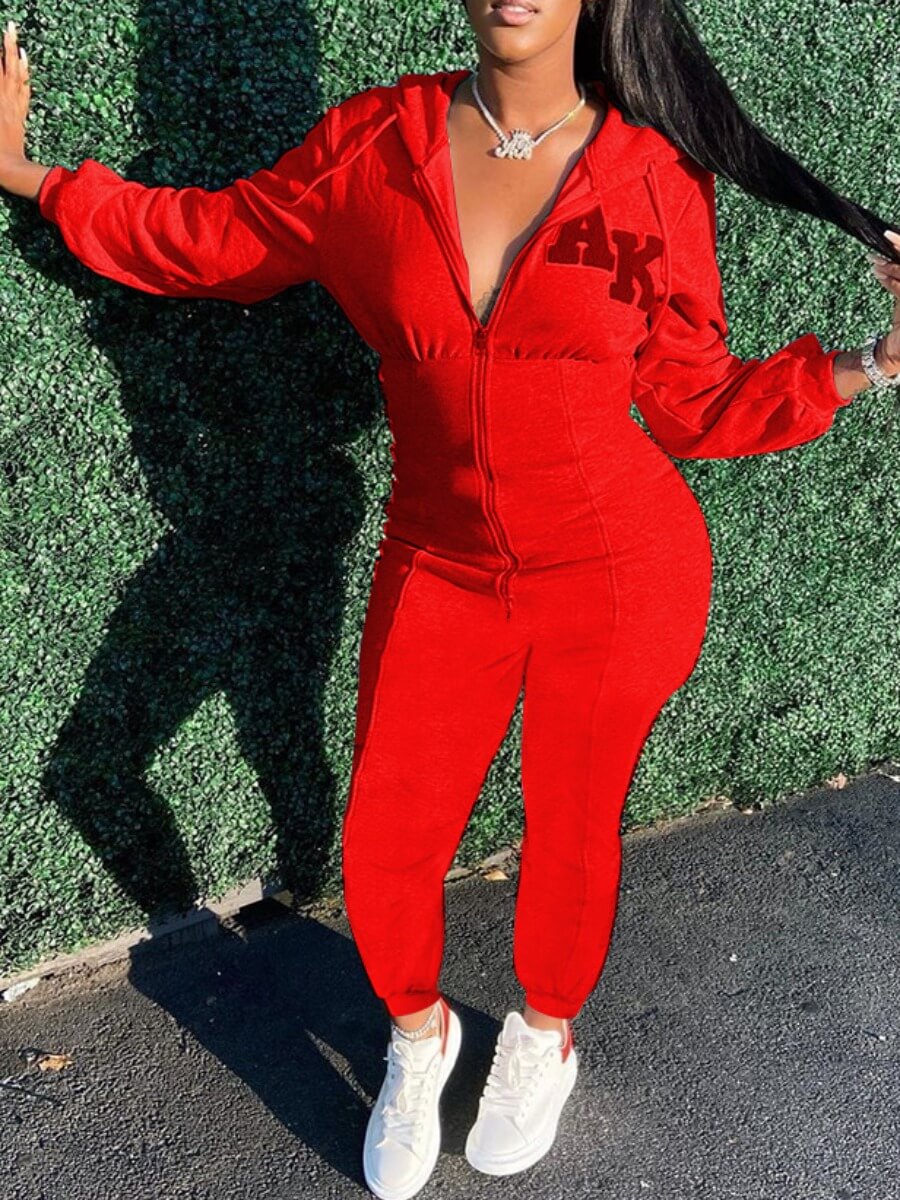 Lovely Sportswear Hooded Collar Letter Print Zipper Design Red One-piece Jumpsuit
Lovely Sportswear Hooded Collar Letter Print Zipper Design Red One-piece Jumpsuit