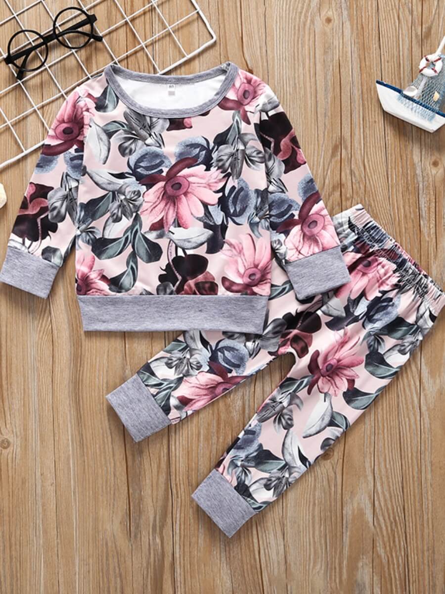 Lovely Trendy O Neck Plants Print Multicolor Girl Two-piece Pants Set, Multi
Lovely Trendy O Neck Plants Print Multicolor Girl Two-piece Pants Set, Multi