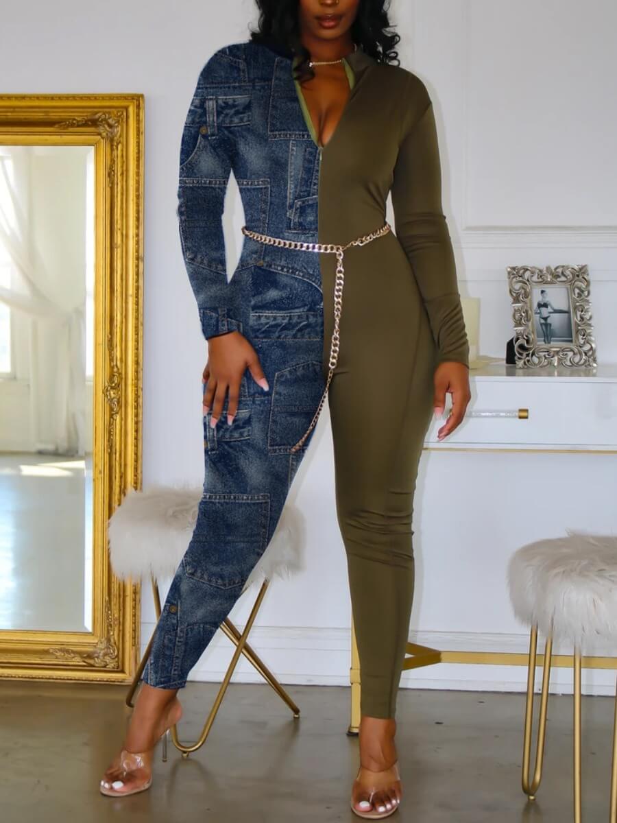 Lovely Fashion Tie-dye Patchwork Green One-piece Jumpsuit(Without Waist Chain
Lovely Fashion Tie-dye Patchwork Green One-piece Jumpsuit(Without Waist Chain