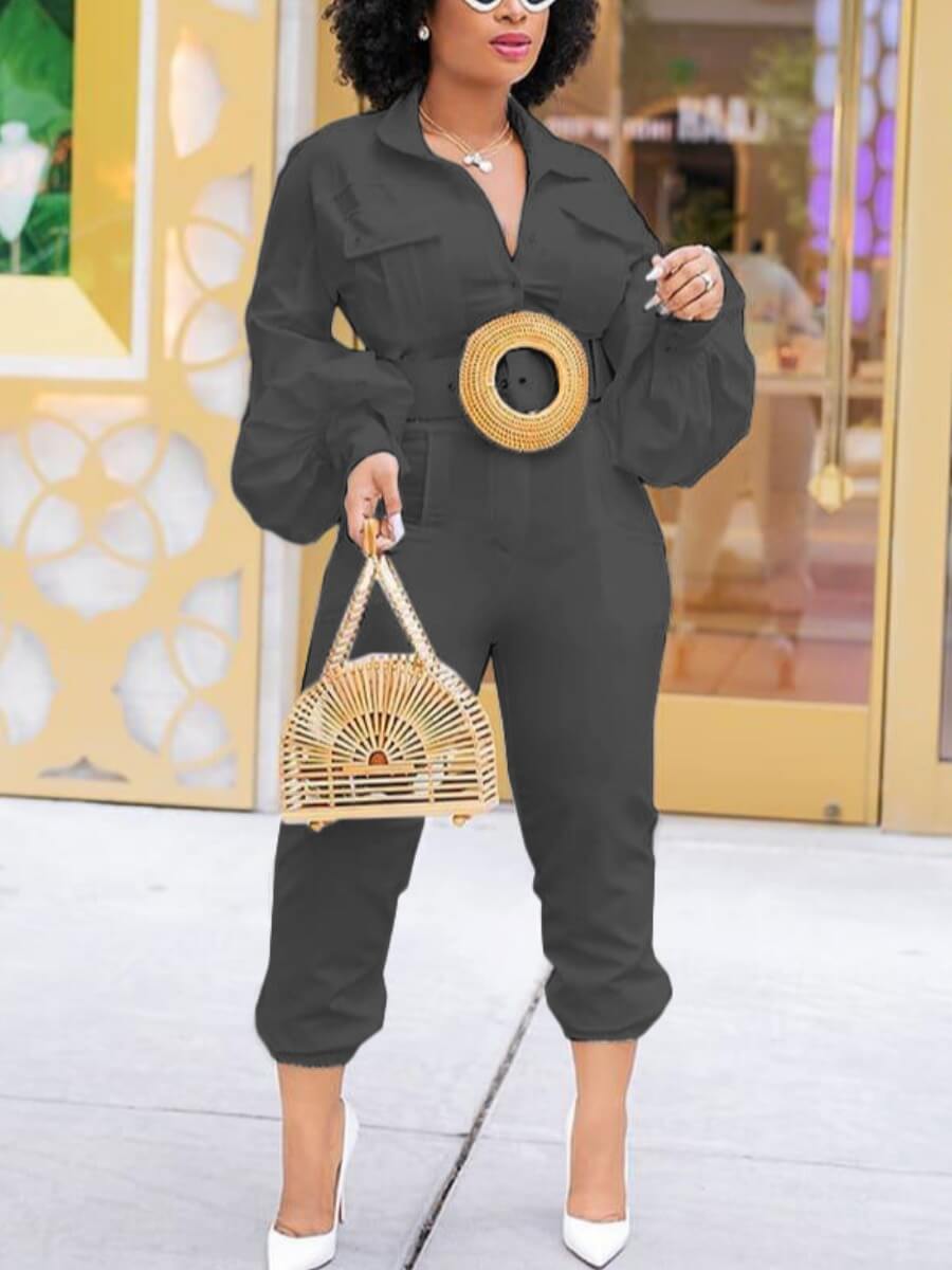 Lovely Casual Belt Design Pocket Patched Black One-piece Jumpsuit
Lovely Casual Belt Design Pocket Patched Black One-piece Jumpsuit