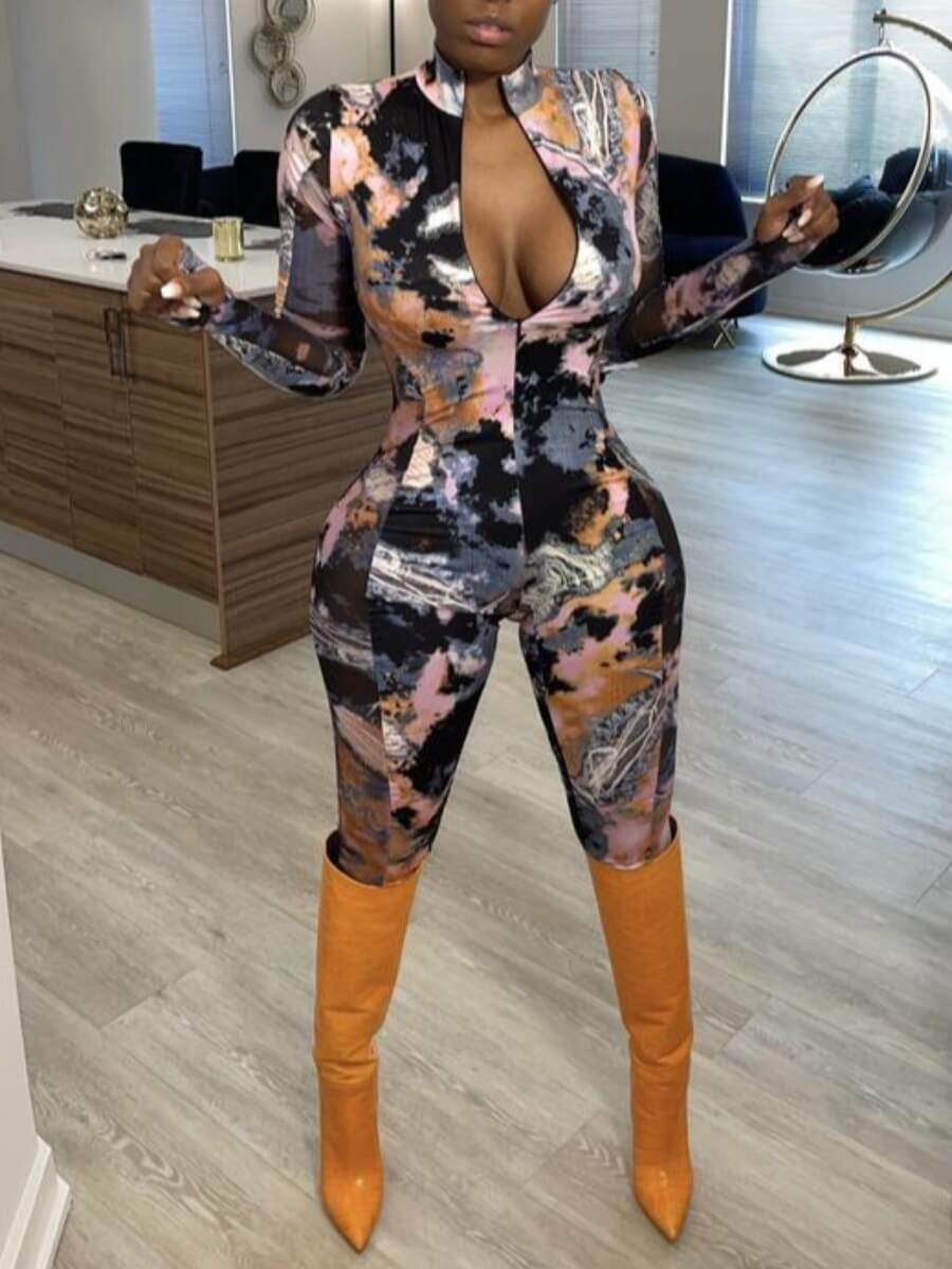Lovely Street Mandarin Collar Graffiti Print Multicolor One-piece Jumpsuit, Multi
Lovely Street Mandarin Collar Graffiti Print Multicolor One-piece Jumpsuit, Multi