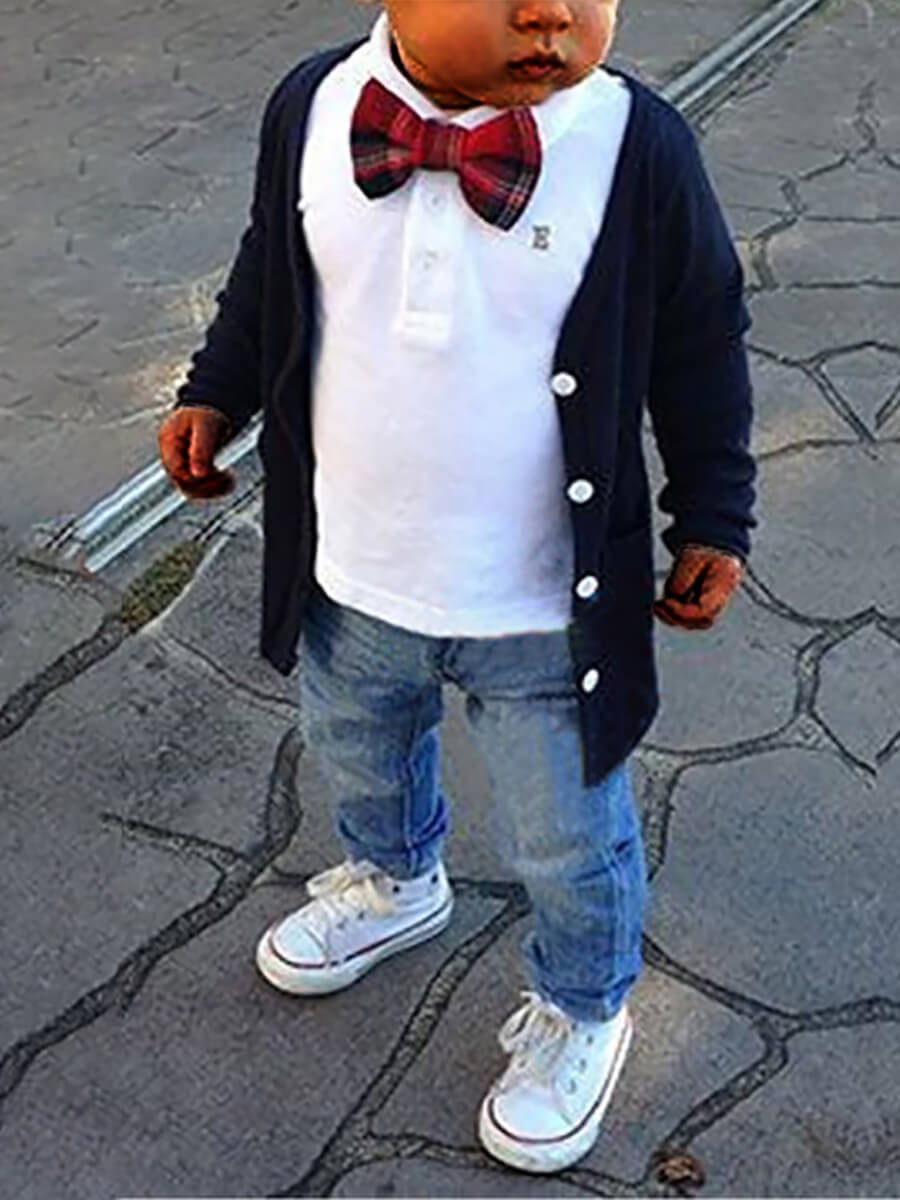 Lovely Boy Street Button Design Bow-tie Decoration Blue Three Piece Pants Set
Lovely Boy Street Button Design Bow-tie Decoration Blue Three Piece Pants Set