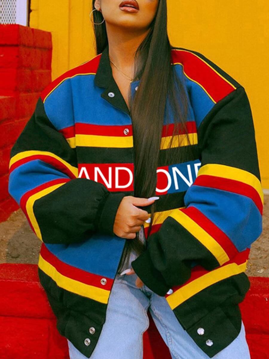 Lovely Casual Dropped Shoulder Sleeve Striped Print Multicolor Jacket, Multi
Lovely Casual Dropped Shoulder Sleeve Striped Print Multicolor Jacket, Multi