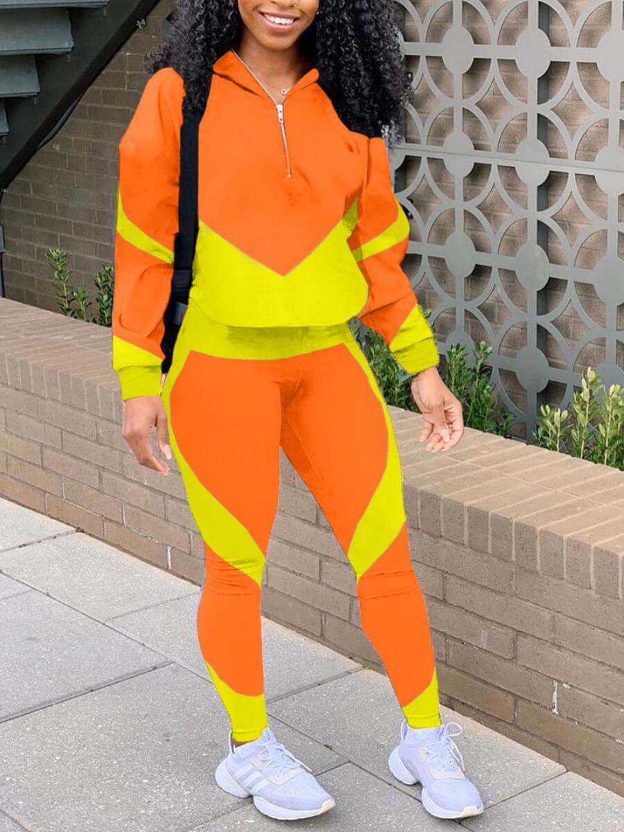 Lovely Sportswear Turndown Collar Color-lump Stitching Croci Two Piece Pants Set
Lovely Sportswear Turndown Collar Color-lump Stitching Croci Two Piece Pants Set