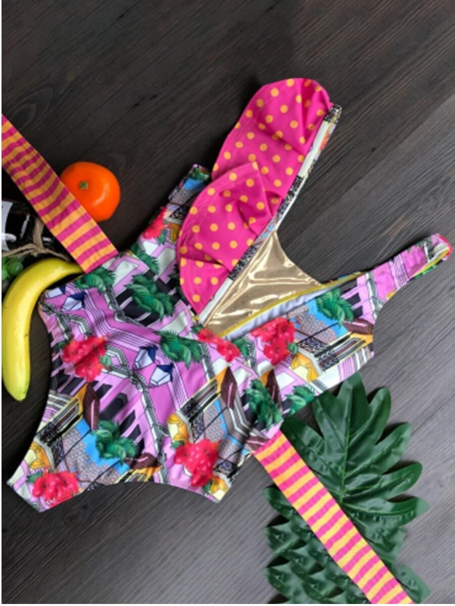 LW Sweet Flounce Design Bow-tie Decoration Patchwork Rose Red One-piece Swimsuit
LW Sweet Flounce Design Bow-tie Decoration Patchwork Rose Red One-piece Swimsuit