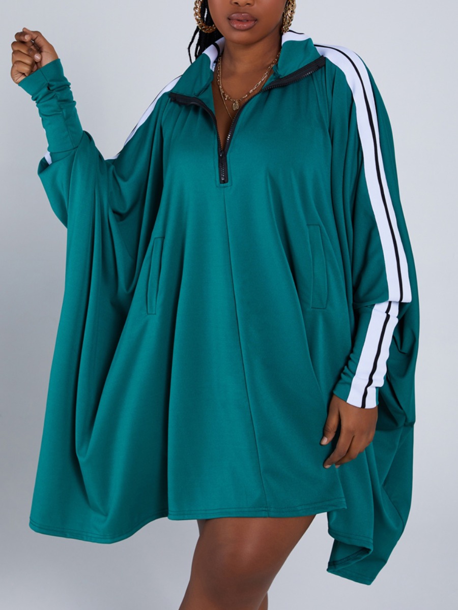 Lovely Street Striped Batwing Sleeve Loose Green Knee Length Plus Size Dress
Lovely Street Striped Batwing Sleeve Loose Green Knee Length Plus Size Dress