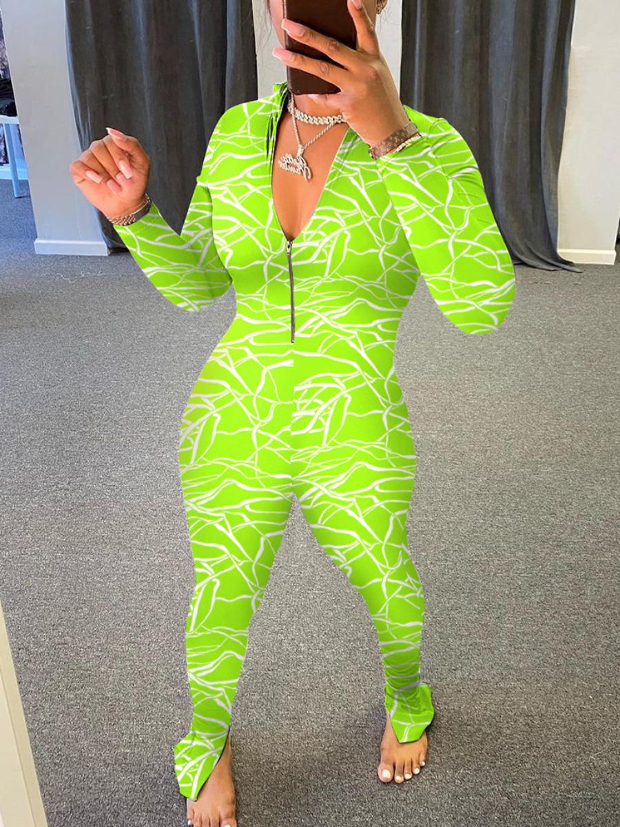 LW Sweet Pattern Print Zipper Design Green One-piece Jumpsuit(No-positioning Printing)
LW Sweet Pattern Print Zipper Design Green One-piece Jumpsuit(No-positioning Printing)