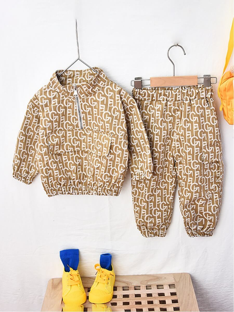 Lovely Boy Casual O Neck Letter Print Black Two Piece Pants Set, Light coffee
Lovely Boy Casual O Neck Letter Print Black Two Piece Pants Set, Light coffee