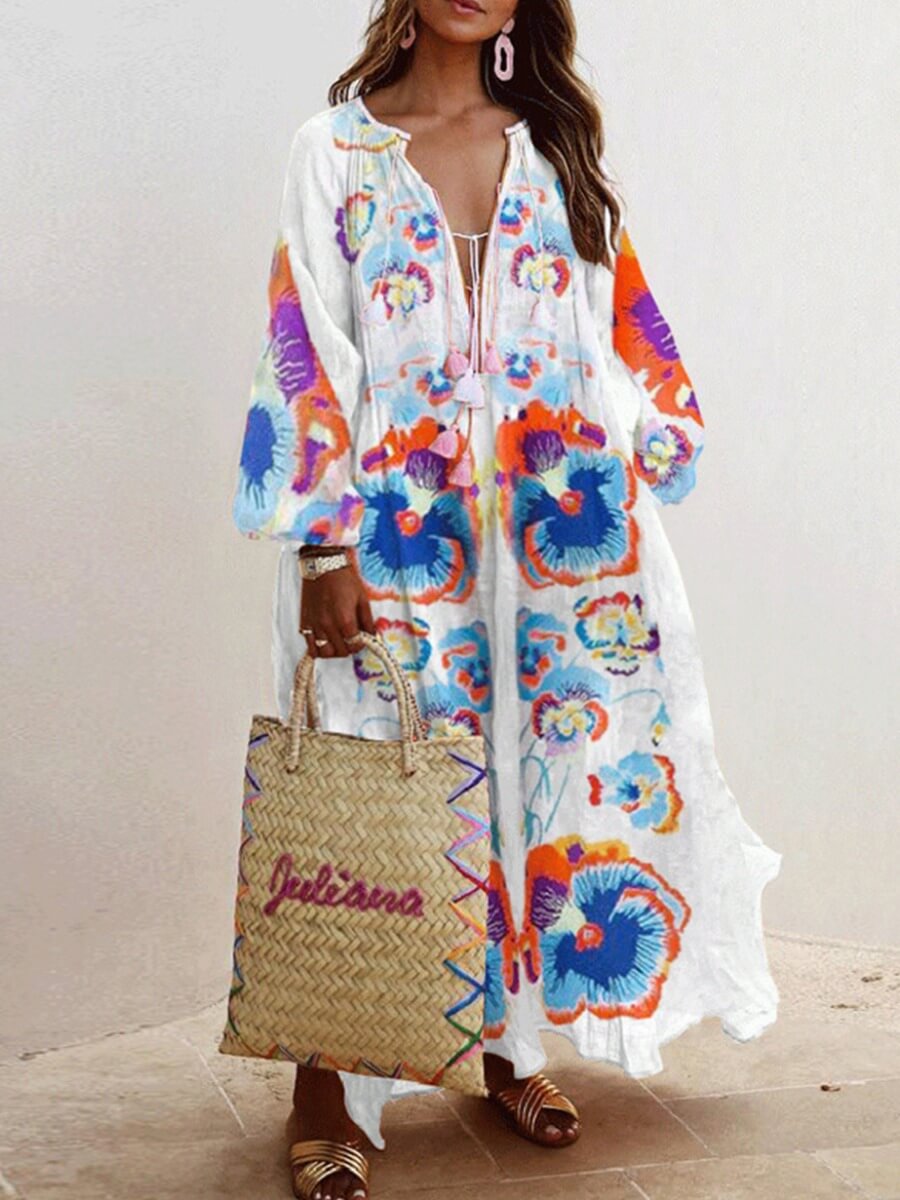 Lovely Casual V Neck Floral Print Multicolor Ankle Length Plus Size Dress, Multi
Lovely Casual V Neck Floral Print Multicolor Ankle Length Plus Size Dress, Multi