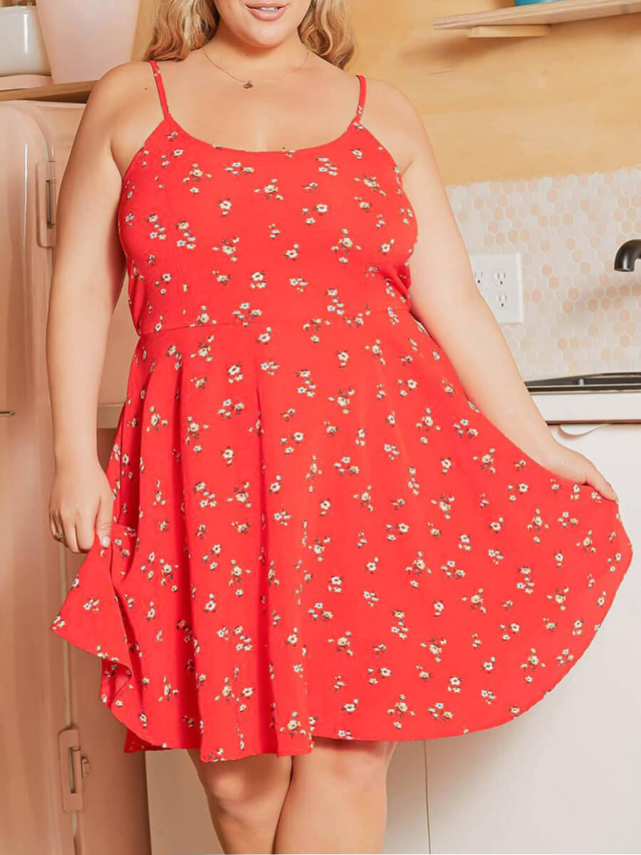 Lovely Sweet Floral Print Bandage Hollow-out Design Red Knee Length Plus Size Dress
Lovely Sweet Floral Print Bandage Hollow-out Design Red Knee Length Plus Size Dress