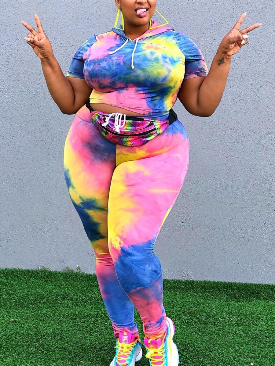 Lovely Casual Hooded Collar Tie-dye Multicolor Plus Size Two-piece Pants Set, Multi
Lovely Casual Hooded Collar Tie-dye Multicolor Plus Size Two-piece Pants Set, Multi