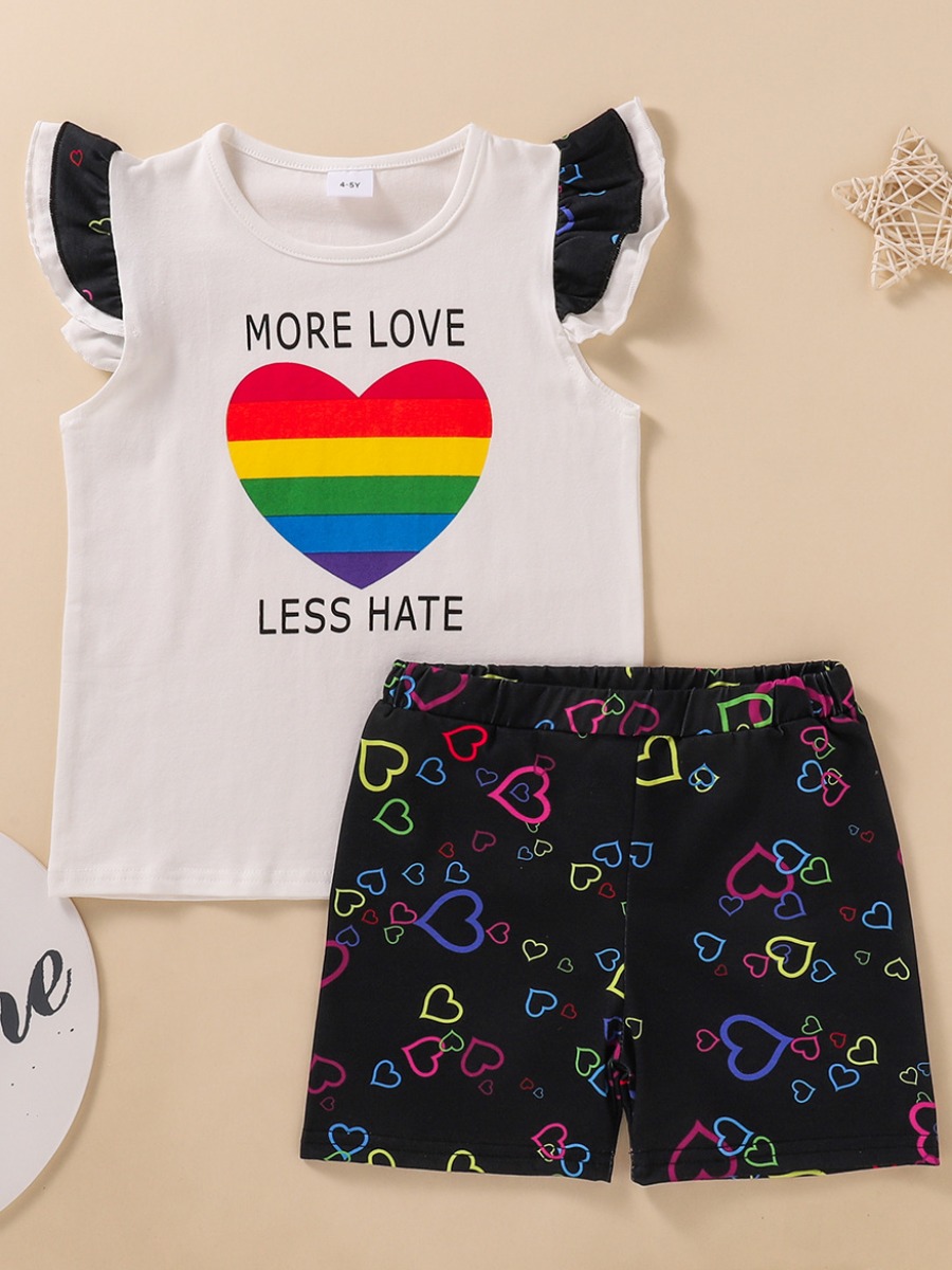 Lovely Girl Sweet Heart-shaped Print Flounce Design White Two Piece Shorts Set
Lovely Girl Sweet Heart-shaped Print Flounce Design White Two Piece Shorts Set