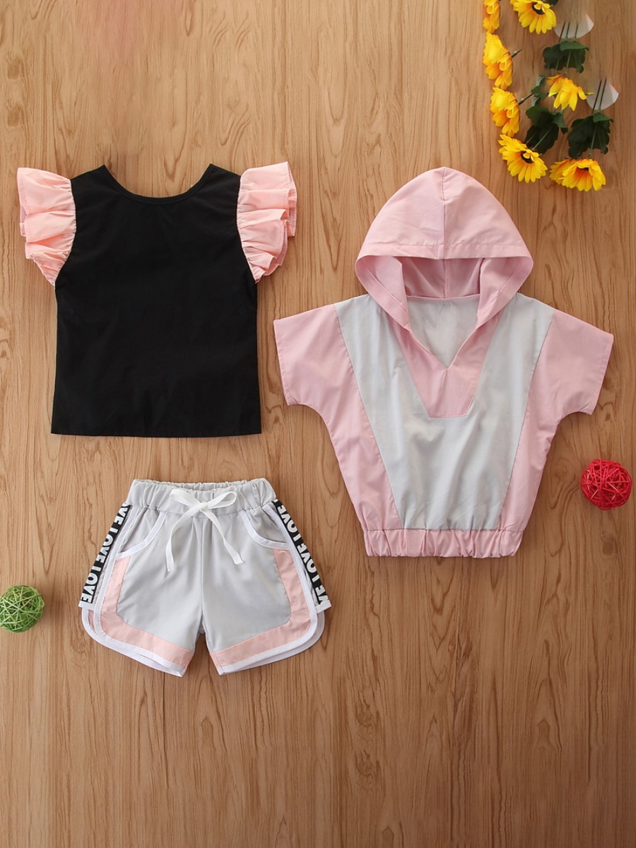 Lovely Girl Sporty Hooded Collar Letter Print Flounce Design Pink Three Piece Shorts Set
Lovely Girl Sporty Hooded Collar Letter Print Flounce Design Pink Three Piece Shorts Set