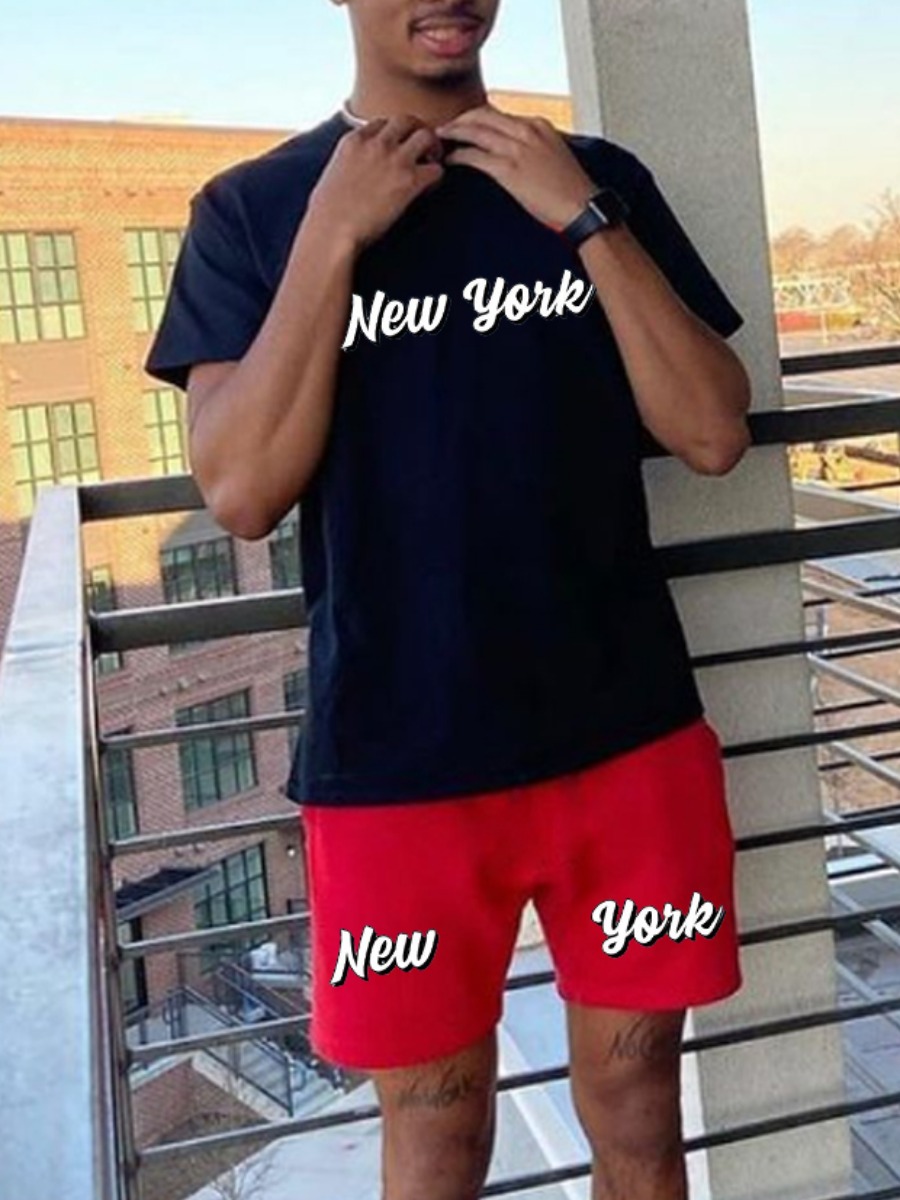 Lovely Men Casual O Neck Letter Print Drawstring Black Two Piece Shorts Set
Lovely Men Casual O Neck Letter Print Drawstring Black Two Piece Shorts Set