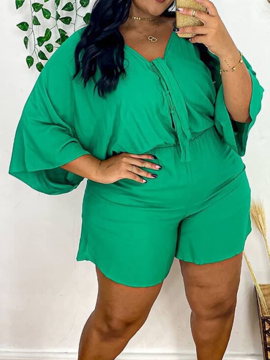 Lovely Plus Size Casual Batwing Sleeve High-waisted Green Two-piece Shorts Set
Lovely Plus Size Casual Batwing Sleeve High-waisted Green Two-piece Shorts Set