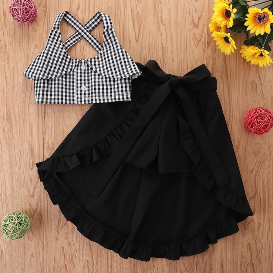 Lovely Girl Casual Plaid Print Flounce Design Black Two Piece Skirt Set
Lovely Girl Casual Plaid Print Flounce Design Black Two Piece Skirt Set
