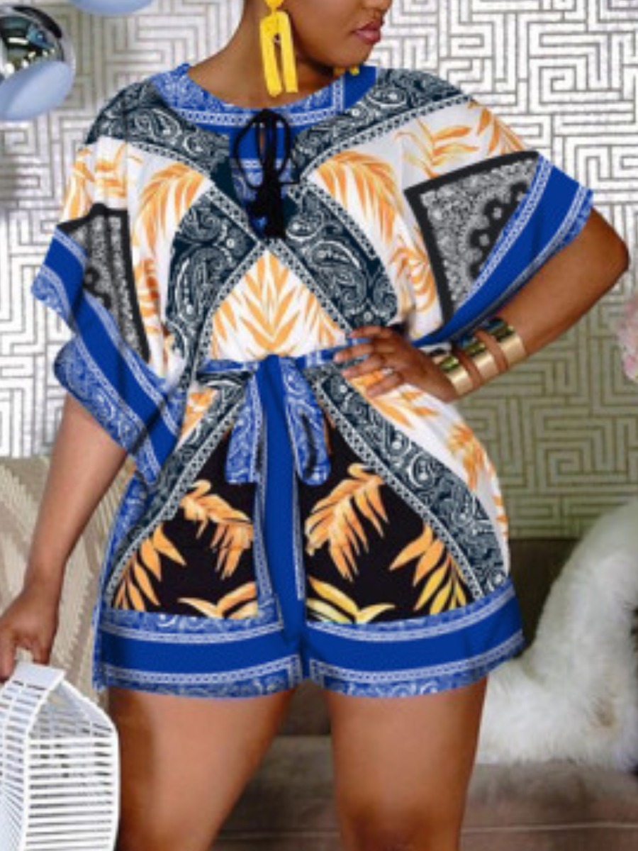 Lovely Plus Size Boho Floral Print Bandage Design Multicolor One-piece Romper, Multi
Lovely Plus Size Boho Floral Print Bandage Design Multicolor One-piece Romper, Multi