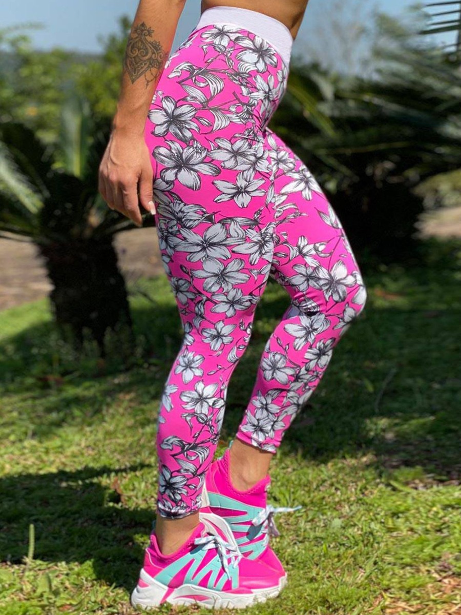 Lovely Sporty Floral Print Basic Skinny Multicolor Active TikTok Leggings, Multi
Lovely Sporty Floral Print Basic Skinny Multicolor Active TikTok Leggings, Multi