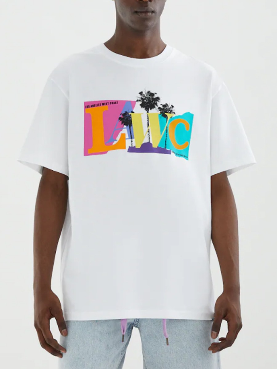 Lovely Men Casual Letter Print Patchwork White T-shirt 
Lovely Men Casual Letter Print Patchwork White T-shirt