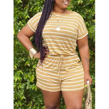 LW COTTON Casual O Neck Striped Print Yellow One-piece Romper, Yellow stripes
LW COTTON Casual O Neck Striped Print Yellow One-piece Romper, Yellow stripes