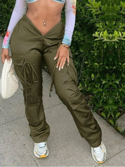 LW Side Pocket Drawstring Skinny Pants Sale LovelyWholesale