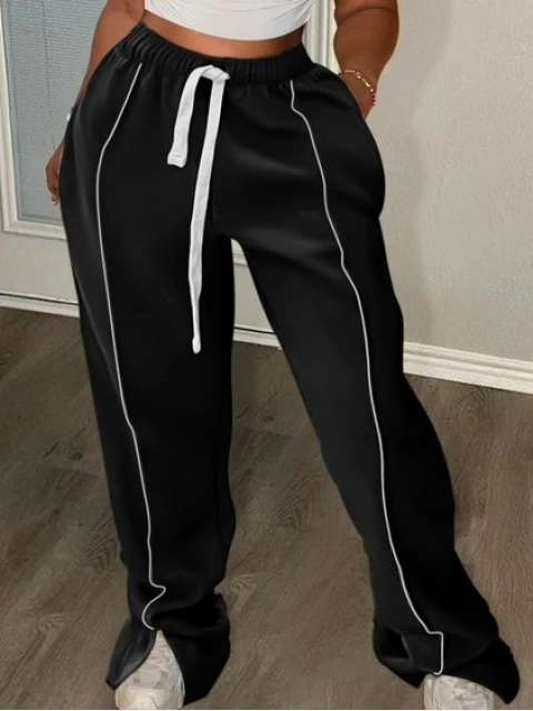 LW BASICS Plus Size Solid Color Pants