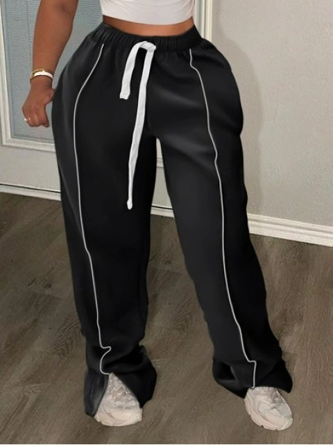 LW BASICS Plus Size Solid Color Pants