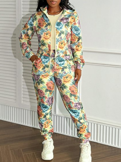 LW BASICS Color Contrast Two-piece Pants Set Sale