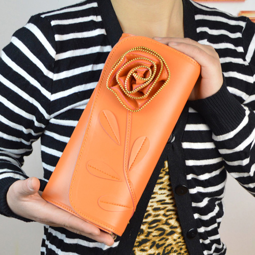 Elegant Rose Embellished Hasp Design Solid Pink Messenger&Crossbody