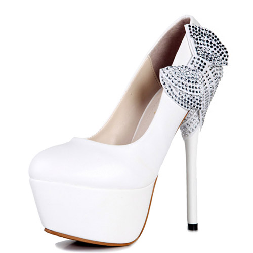white high heels closed toe