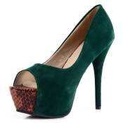 Fashion Round Peep Toe Platform Stiletto High Heel