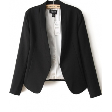 Fashion Simple Long Sleeves Black Suit for Female_Blazer&Suits ...