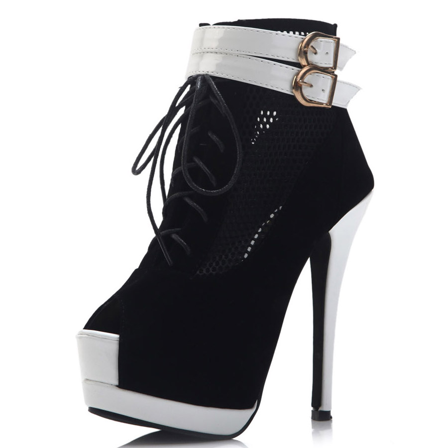 white high heels lace up